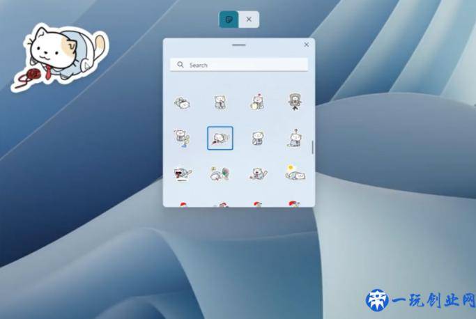 微软 Win11 桌面贴纸功能上手体验：可自定义图案、调整大小