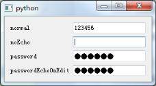 PyQt5学习记录：QLineEdit