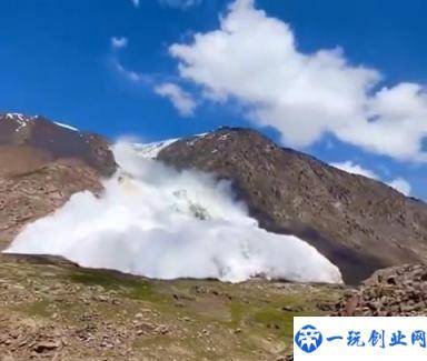 网友实拍吉尔吉斯坦天山雪崩：最后一秒躲石头后成功避险