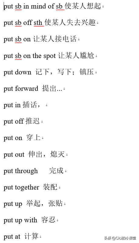 put up with后面加什么(Put的固定搭配)