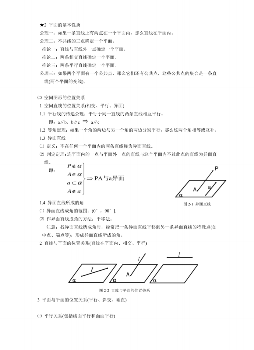 线面平行可以得到线线平行吗(最全立体几何专题)