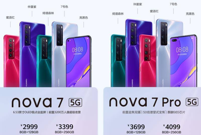 华为nove7pro和nove7参数(华为nova7pro与nova7的区别)