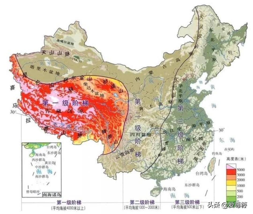 中国地势三大阶梯分界线图片(中国三大阶梯分界线是哪里)