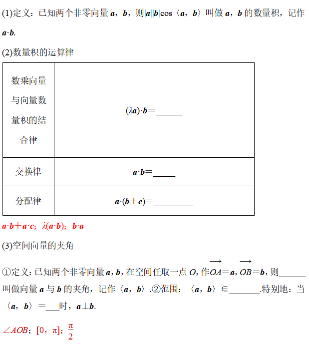 空间向量相乘怎么计算(空间向量及其运算)