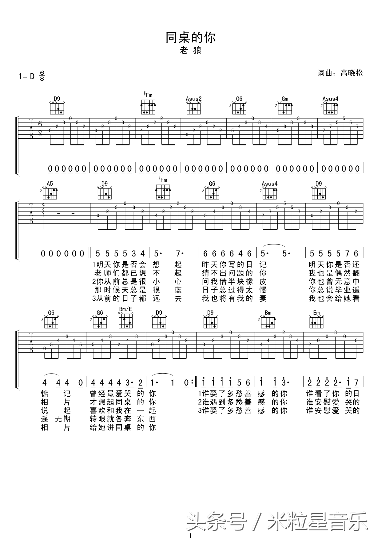 新手吉他指弹入门80首(吉他新手指弹必学曲目)