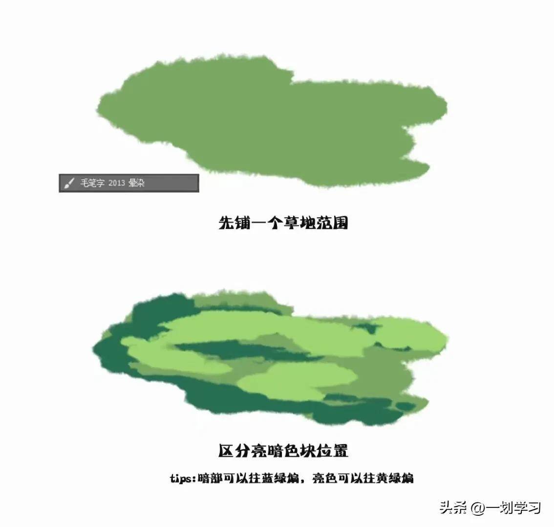 灌木丛简笔画(灌木草丛画法小教程)