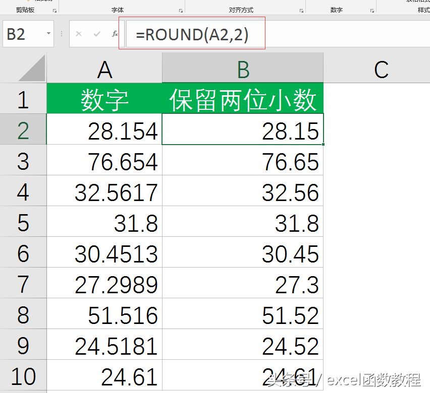 保留2位小数的函数公式是什么(如何设置函数保留两位小数)