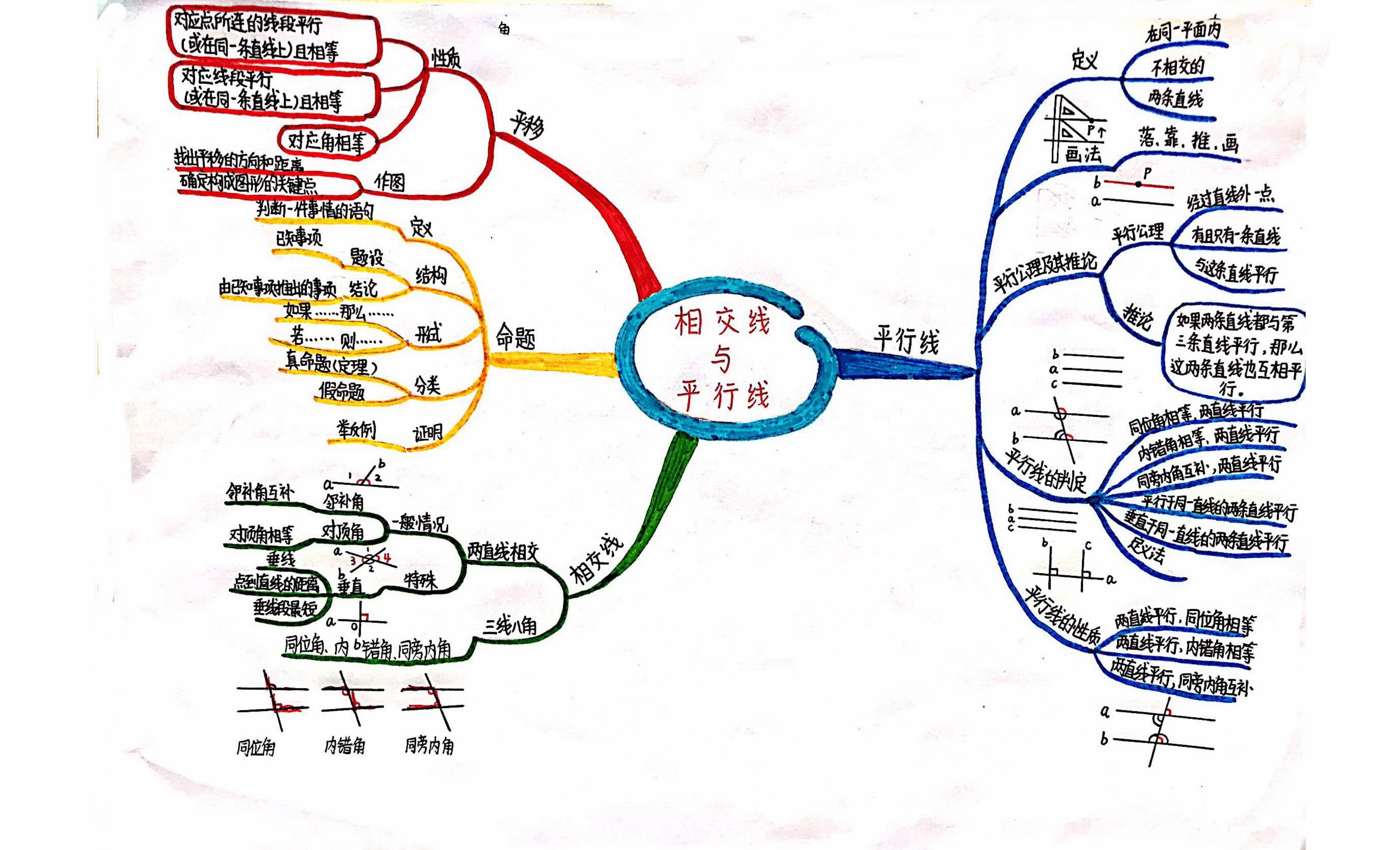 对顶角的定义和性质(相交线与平行线复习)