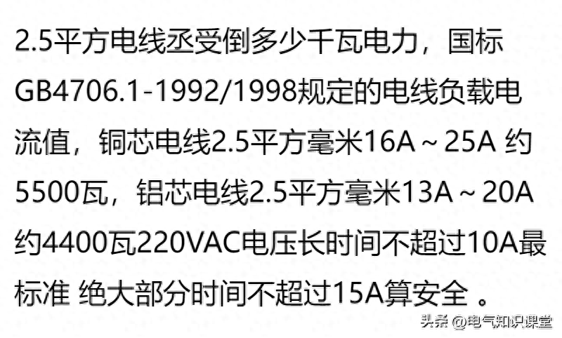 20kw用多少平方的电线(每平方电线负荷多少瓦)